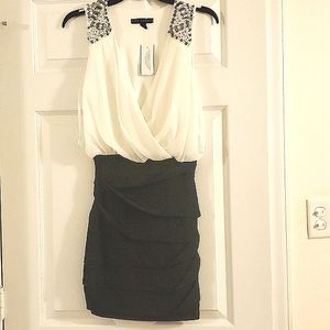 City Studio XS Bodycon dress in black/ivory